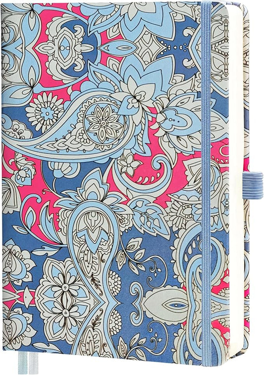 Mlife Lined Journal Notebook for Women & Men,A5 Hardcover PU Leather Journals for Writing,100 GSM Thick Paper, Perfect for College,Work,Office Supplies,Garden A