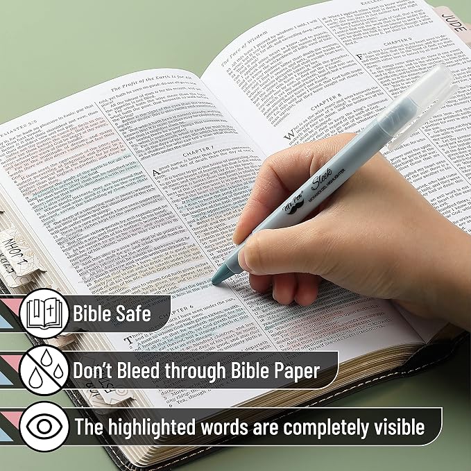 Mr. Pen- No Bleed Gel Highlighters, Morandi Colors, 8 Pack | Bible Highlighters and Pens No Bleed, Bible Markers for Study, Journaling, School Supplies and Accessories