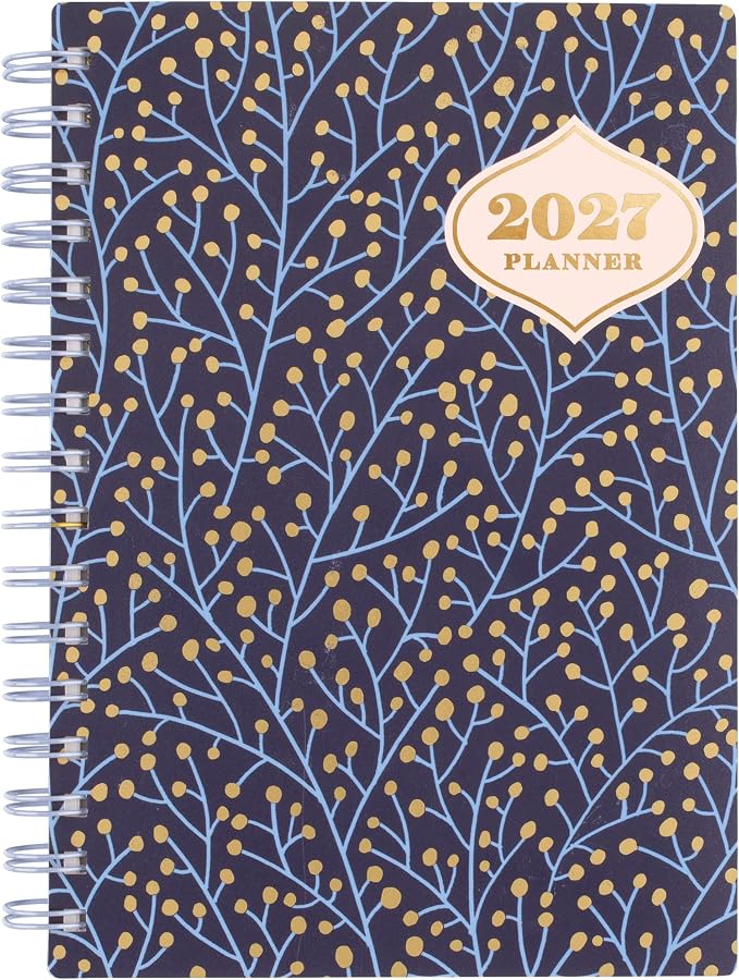 Mead Cambridge 2027 Planner, Weekly & Monthly, 15-Month Oct-Dec, 5.5" x 8.5", CatCoq, Berry Branches (CC01-200-27)