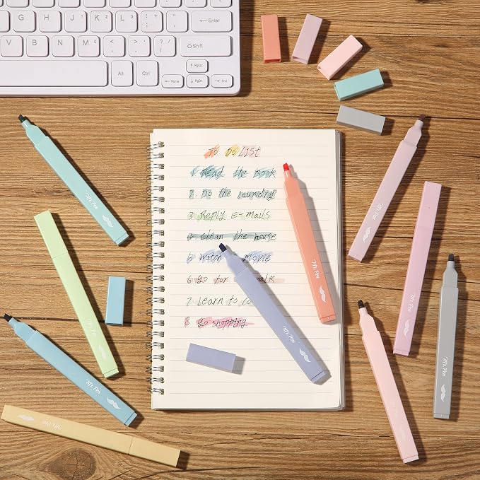 Mr. Pen- Aesthetic Highlighters No Bleed, 10 Pack, Assorted Colors | Chisel Tip, Cute Highlighters Assorted Colors for Journaling, Highlighting, Underlining, Fast Dry, Back to School Supplies
