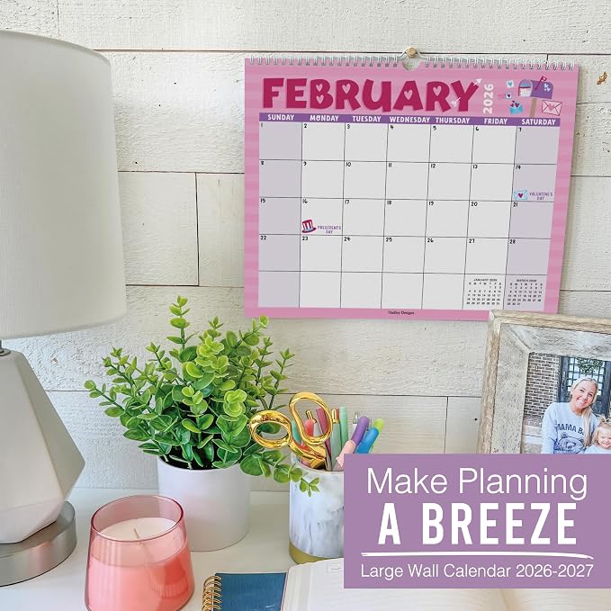 2026 Calendar Wall - 2026 Wall Calendar Large, 18-Month Hanging Calendars for School, Home & Office, Academic Monthly Calendar from January 2026 to June 2027, Back to School Teacher Gifts