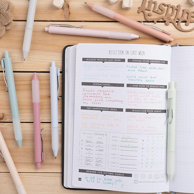 BLIEVE Bible Pens No Bleed Through Thin Pages, Pastel Gel Pens, 8 Pack | Fast Dry Ink, Matte Finish, Smooth Writing,No Bleed, For Journaling, Bible Notes, Drawing - Colored Ink