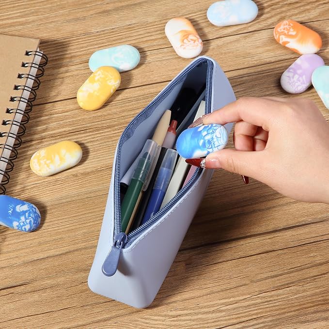 Mr. Pen- Marble Pencil Erasers, 12 Pack, 1" x 2" | Soft Rubber Marble Pencil Erasers for School, Office, Art Sketching, Homework, Exams, Clean Smudge-Free Correction