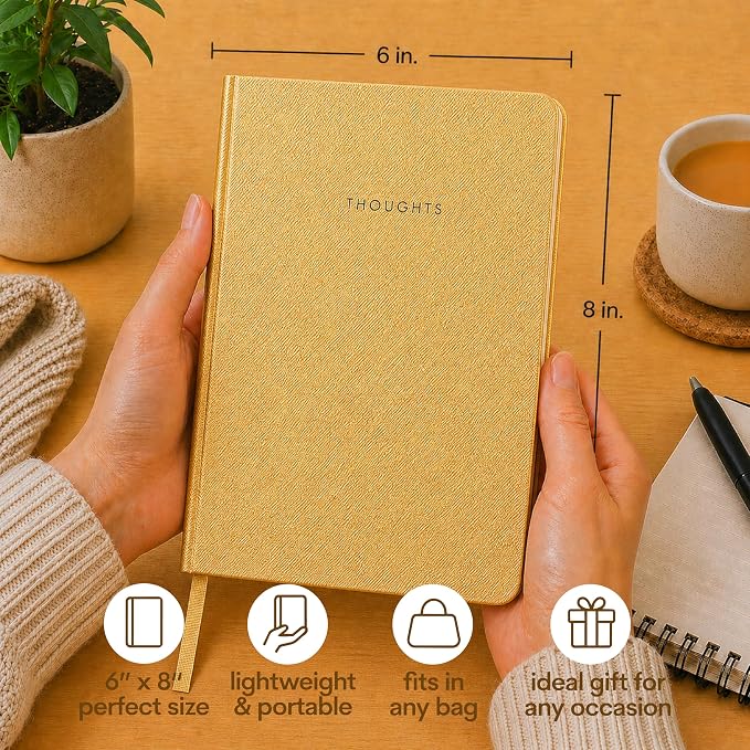WORLD TRAVELER Eccolo A5 Hardbound Journal Notebook 256 Ivory Lined Pages | Sturdy Flexible Hardcover, 80GSM Acid-Free Ivory Pages, Smyth-Sewn Lay-Flat Binding, Ribbon Bookmark