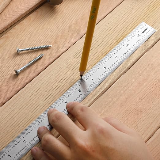 Mr. Pen- Machinist Ruler, 12 Inch, Stainless Steel Imperial | Precision Measuring Tool, 1/8", 1/16", 1/32", 1/64" Graduation for Engineering, Carpentry, Drafting, Office, School