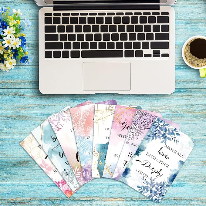 Containlol 16 Pcs Flower Daily Prayer Gift for Women, Bible Verse Notebooks Rustic Floral Inspirational Scripture Quotes Pocket Notepads, School Office, 4.9 x 3.1 Inches(Bright Style)
