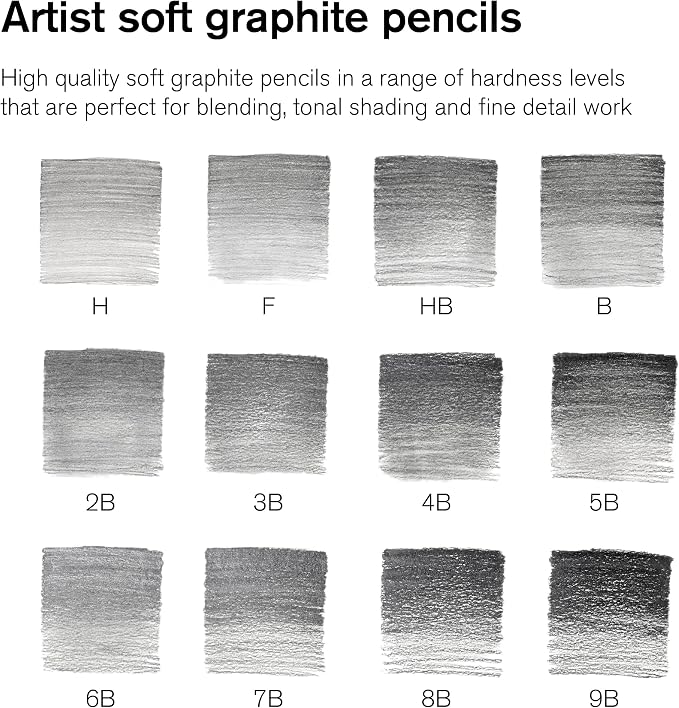 Winsor & Newton Studio Collection Artist Pencils, Graphite Pencils, Set of 12