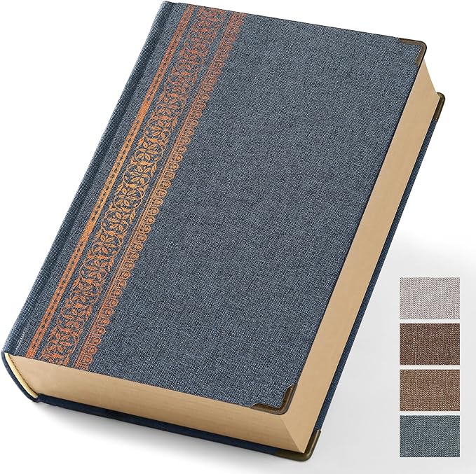 Vintage Hardcover Blank Notebook A5 Journal - 384 Pages 100 GSM Thick Kraft Paper Writing Journal for Men & Women Blue 5.51" x 8.50"