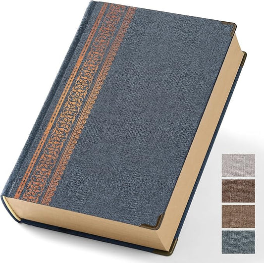 Vintage Hardcover Blank Notebook A5 Journal - 384 Pages 100 GSM Thick Kraft Paper Writing Journal for Men & Women Blue 5.51" x 8.50"