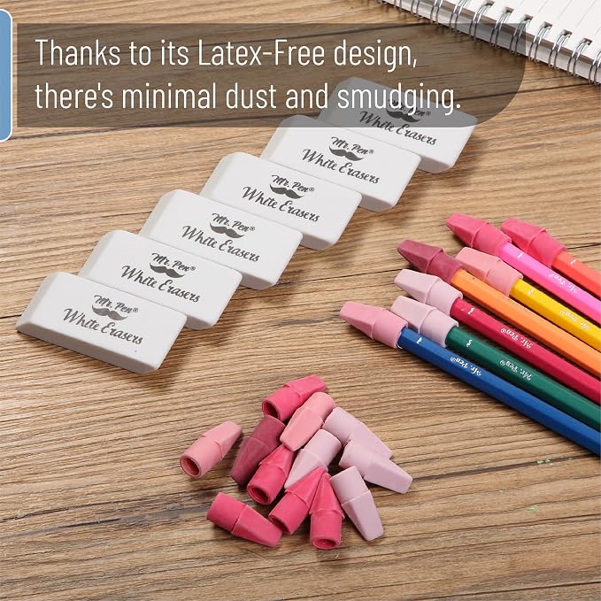 Mr. Pen- School Eraser Combination Set, 66 Pack, Pink Shades | Latex Free Erasers for School, Office, Art Sketching, Homework, Exams, Clean Smudge-Free Correction