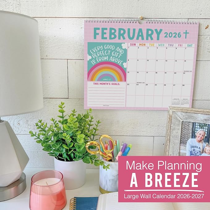 2026 Calendar Wall - 2026 Wall Calendar Large, 18-Month Hanging Calendars for School, Home & Office, Academic Monthly Calendar from January 2026 to June 2027, Back to School Teacher Gifts