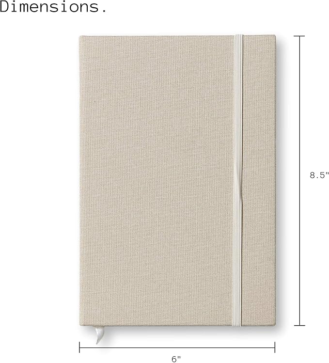 Portage Blank Hardcover Aesthetic Notebook Writing Journal – Bleed-Proof Paper Notepad for Journaling, High GSM, A5 Notebook, Cream Pages - Oatmeal, 6 x 8.5 Inches, 224 Pages