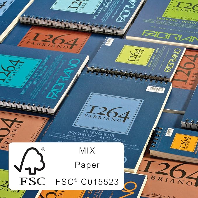 Fabriano 1264 Mixed Media Pad, 9" x 12", 110 lb.