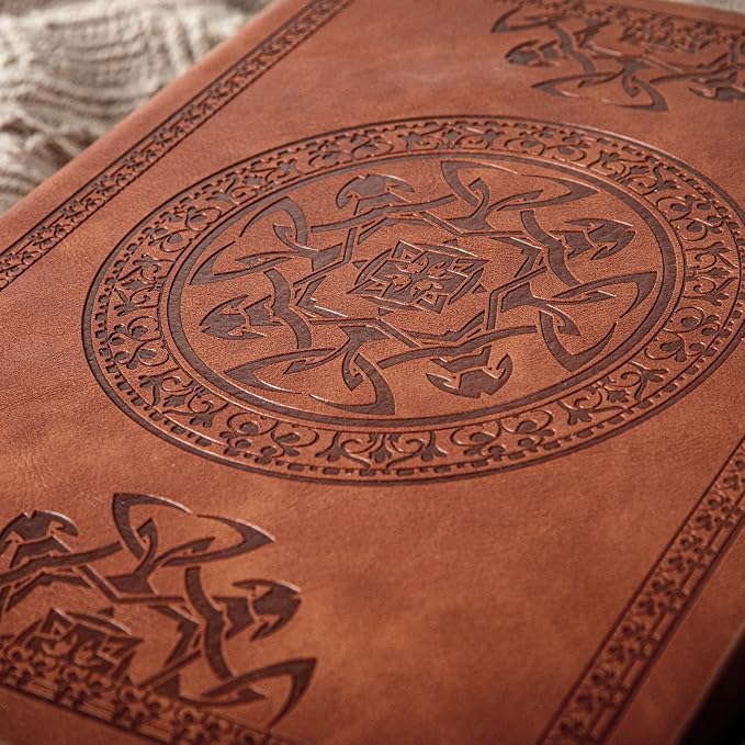 CAGIE Leather Vintage Journal for Men Soft Cover Lined Pages Notebook 180 Lay Flat for Writing Travel Diary, 5.7'' x 8.3'', Brown