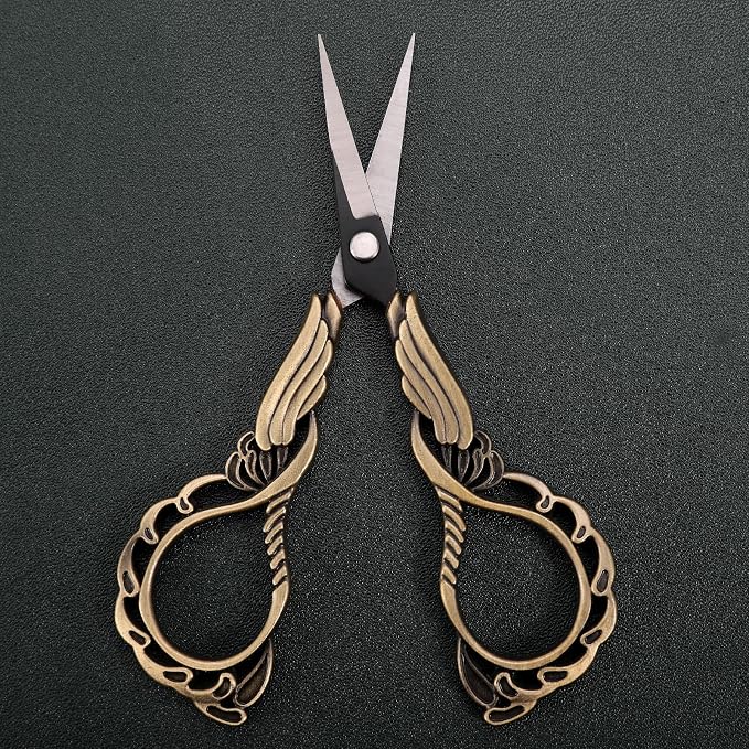 YOUGUOM Embroidery Scissors with Cover, Mini Sewing Shears | Small, Sharp, Precision, for Needlework, Cross Stitch, Crochet, Threading, Artwork, 4.3in, Craft DIY Tools, Left/Right Handed