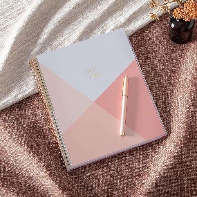 Blue Sky 2025-2026 Weekly & Monthly Academic Planner, 8.5"x11", Cali Pink | July 2025 - June 2026, Flexible Pocket Cover, Wirebound, Storage Pocket, Academic Year
