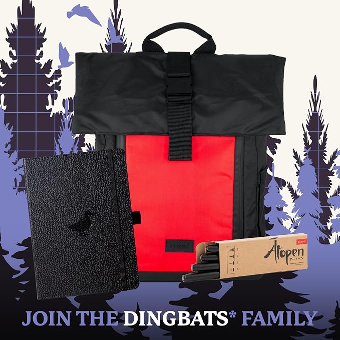 Dingbats* Wildlife Grid Journal Notebook A5 - Vegan Leather Hard Cover, Ideal for Work, Travel - Pocket, Elastic Closure, Bookmark