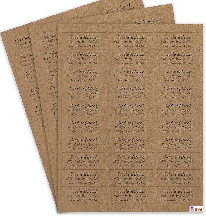 Personalized Return Address Labels - Simple Unique Design - Available in White, Clear, Kraft, Gold, or Silver Labels -120 Labels - 120 Envelope Seals Included - Made in the U.S.A. (Kraft)