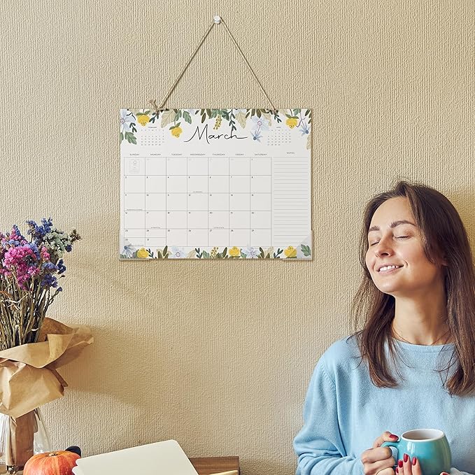 Desk Calendar 2026, Dexmon Desk Pad Calendar 15 x 12 Inch 12 Months Runs From July 2026 to June 2027, Floral Design Calendar 2026 for Home School and Office