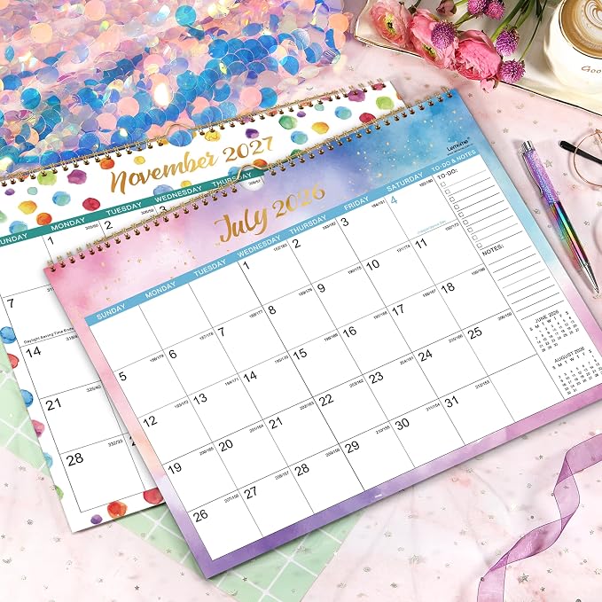 Calendar 2026-2027 - 18 Months Wall Calendar 2026-2027 from Jul. 2026 - Dec. 2027, Wall Calendars 2026-2027 14.8'' x 11.5'', Calendar with Julian Date, Thick Paper, Large Block