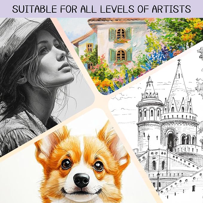 WINNER 9" x 12" Sketch Book 4 Pack, 400 Sheets Spiral Bound Art Sketchbook, 68lb/100gsm White Acid Free Drawing Pad, Sketching Drawing Writing Sketch Pad for Kids, Adults, Art Supplies for School