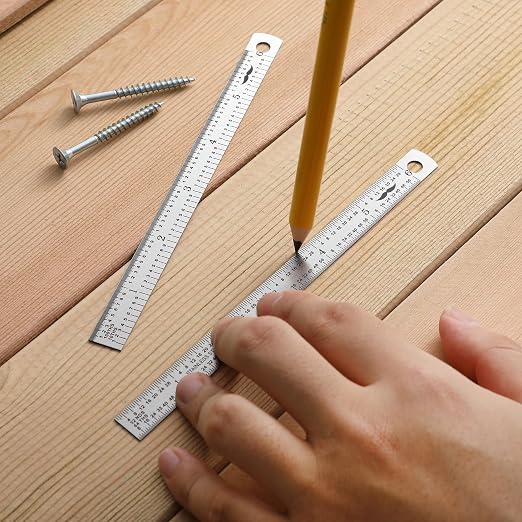 Mr. Pen- Machinist Ruler, 6 Inch, 2 Pack, Stainless Steel Imperial | Precision Measuring Tool, 1/10, 1/100, 1/32, 1/64 Inch Graduation for Engineering, Carpentry, Drafting, Office, School