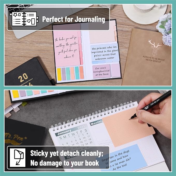 Mr. Pen- Sticky Notes Set, 410 Pack, Ruled | Dotted & Blank Notes with 150 Index Tabs, Divider Sticky Pads for Bible Study, Office, School, Planning