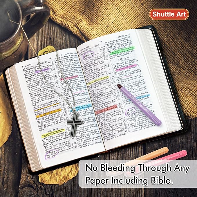 Shuttle Art 10 Pastel Colors Gel Highlighters,Bible Highlighters,No Bleed Through, Bible Journaling Supplies,Great for Journaling, Highlighting and Studying