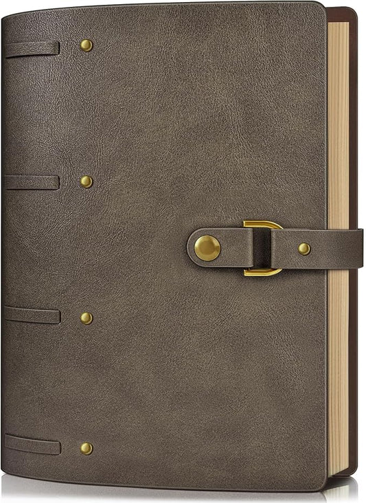 Leather Journal Notebook, A5 Size 6.9 x 9 inches 260 Pages Refillable Vintage Travel Notebook with Gift Box, 100 GSM Thick Lined Paper Journal Writing Diary Note Taking for Men and Women – Dark Brown