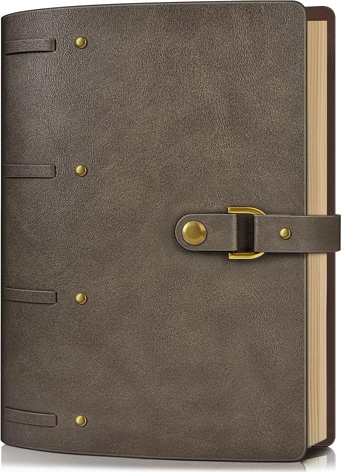 Leather Journal Notebook, A6 Size 5.3 x 7 inches 260 Pages Refillable Vintage Travel Notebook with Gift Box, 100 GSM Thick Lined Paper Journal Writing Diary Note Taking for Men and Women – Dark Brown