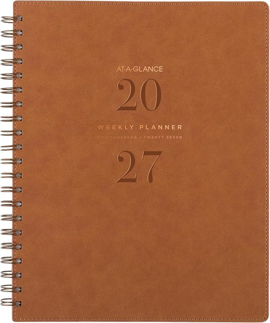 AT-A-GLANCE® Signature Collection 2027 Weekly Monthly Planner, Brown, Large, 8 1/2" x 11"