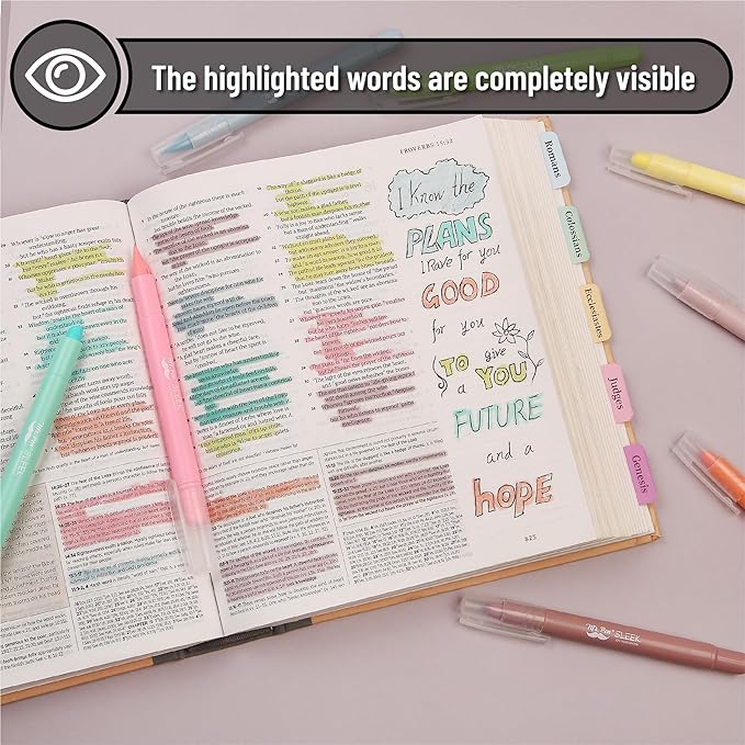 Mr. Pen- No Bleed Gel Highlighters, Candy Colors, 8 Pack | Bible Highlighters and Pens No Bleed, Bible Markers for Study, Journaling, School Supplies and Accessories