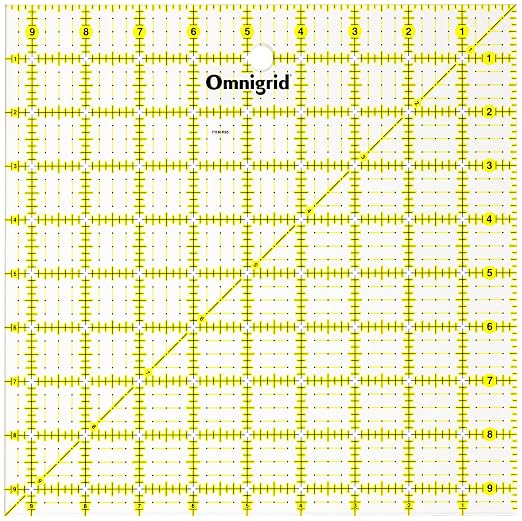 Omnigrid R95 9.5" x 9.5" Omni Grid Ruler, Multicolor | By Omnigrid, Sewing and Quilting Supplies