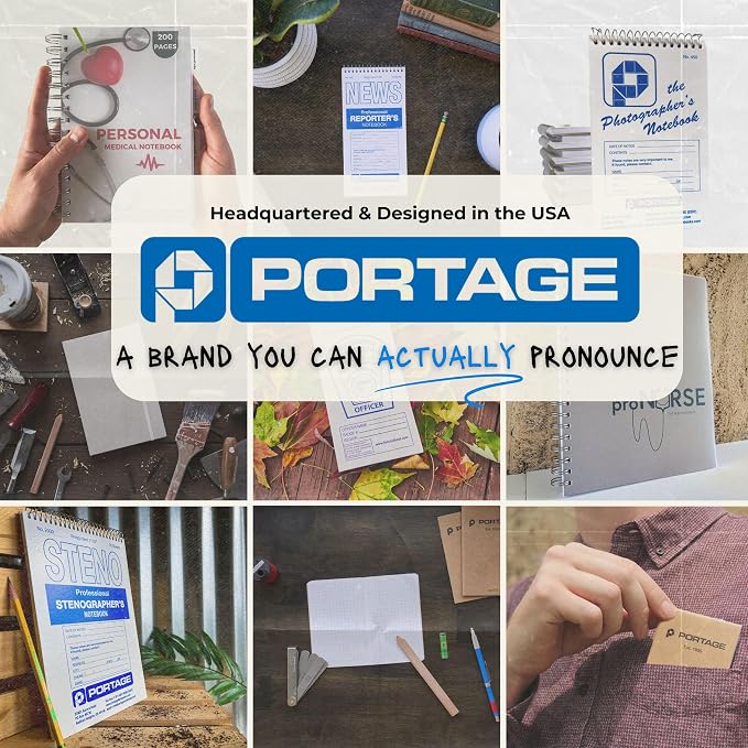Portage Blank Hardcover Aesthetic Notebook Writing Journal – Bleed-Proof Paper Notepad for Journaling, High GSM, A5 Notebook, Cream Pages - Hunter Green, 6 x 8.5 Inches, 224 Pages