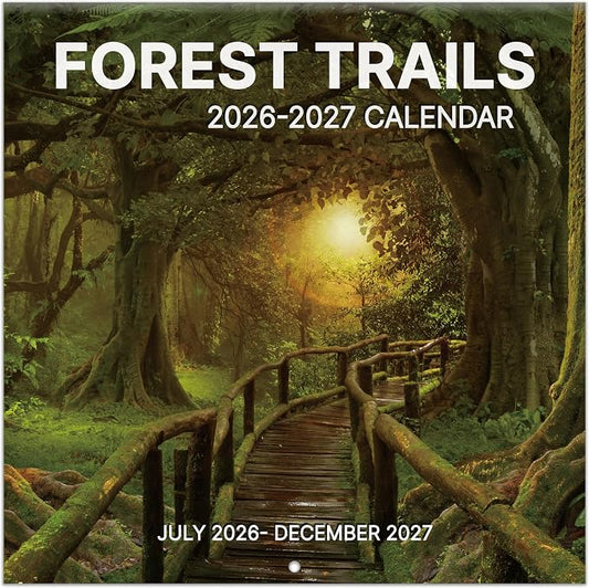 2026-2027 Wall Calendar, 2026-2027 Pathways Calendar, 18 Months from Jul 2026 - Dec 2027, 12" x 24" Open, Thick Paper, Hanging Holes, Large Blocks, Holidays, Gifts for Planning Organizing