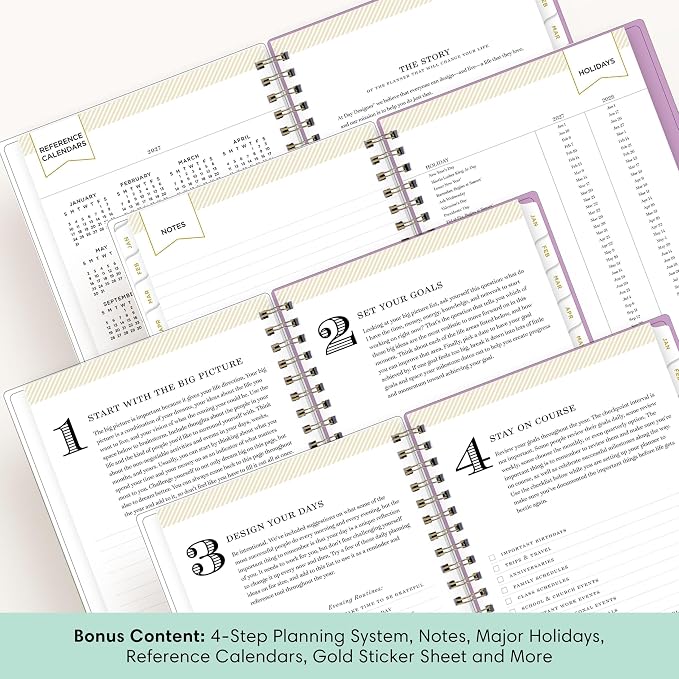 Blue Sky Day Designer 2027 Weekly & Monthly Planner, 5"x8", Kerridge Lilac | January 2027 - December 2027, Clear Pocket Cover, Durable Twin Wire Binding, Storage Pocket, Stickers