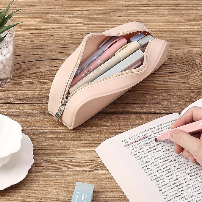 Mr. Pen- Silicone Pencil Case, Aesthetic Pencil Bag for Women, Makeup Pouch | Multifunctional Pouch for Stationery, Cosmetics and Electrical Goods Storage