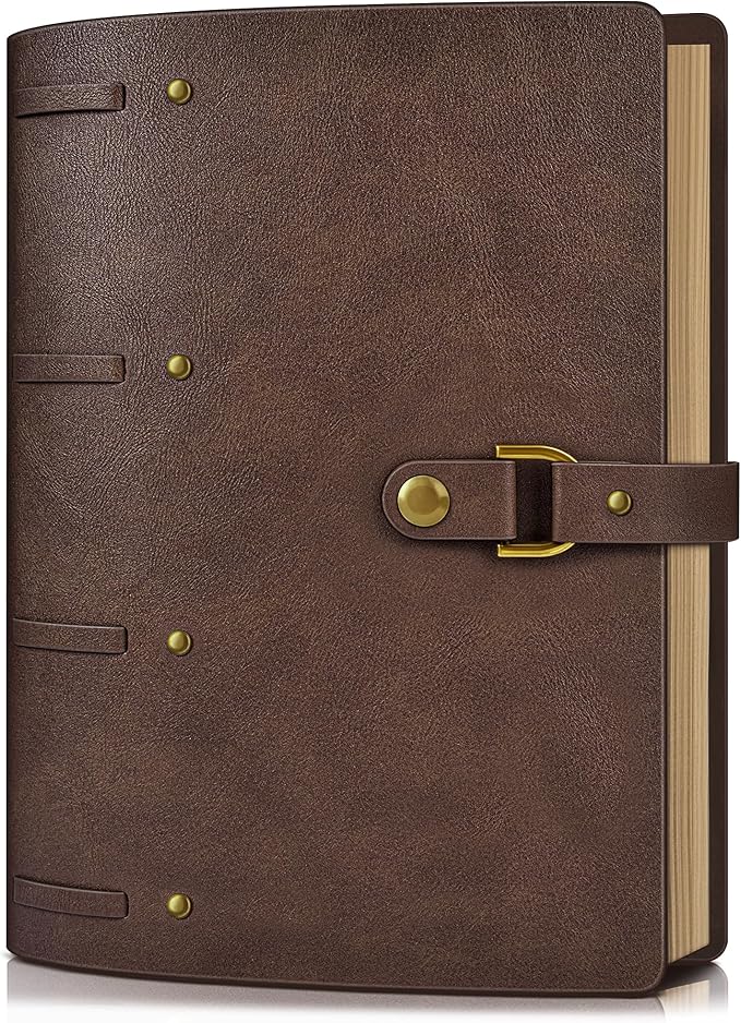 Leather Journal Notebook, A5 Size 6.9 x 9 inches 260 Pages Refillable Vintage Travel Notebook with Gift Box, 100 GSM Thick Lined Paper Journal Writing Diary Note Taking for Men and Women – Brown
