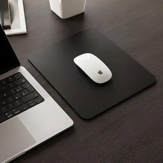 Leather Desk Pad Protector, Waterproof Mouse Pad, PU Desk Mat, Office Desk Cover, Desk Writing Mat for Office/Home/Work/Cubicle (Black/Red) 9x8 in