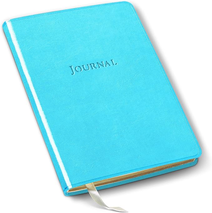 Gallery Leather Journal Notebook - 192 Pages, Softcover, For Men and Women, For Writing, Work & Travel, Handcrafted - Acadia Pool - 8 x 5.5, Desk Lined
