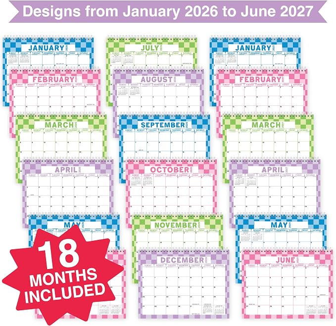 Small Desk Calendar 2026-2027 Standing Flip - 18-Month 2026 Desk Calendar Small for Home, Office & School, Standing Desks Calendars 2026-2027, Mini Desks Calendars, Back to School Teacher Gifts