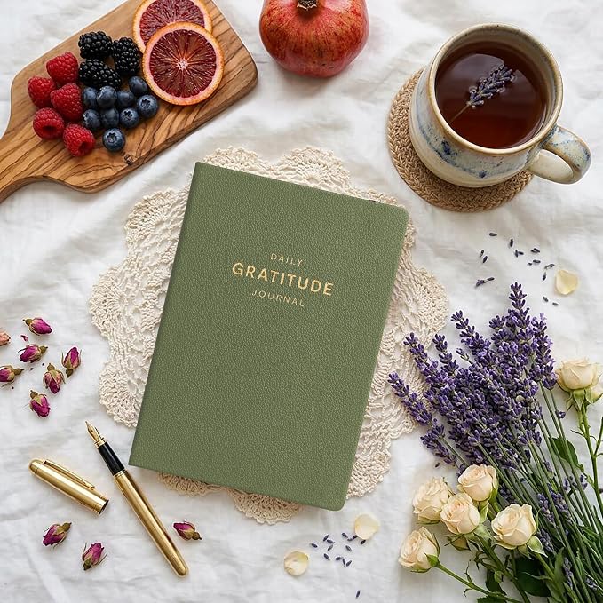 And Per Se Gratitude Journal – 5 Minute Daily Practice for Women with Prompts & Quotes – Undated Mindfulness & Happiness Notebook (Olive Green)
