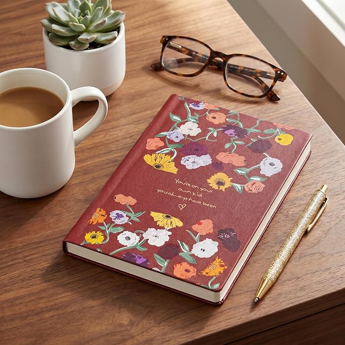 Premium Floral Music Composition Notebook with Pen, 100 Pages Lay Flat Waterproof Journal for College Students, Vintage Diary and Planner for Music Lover and Fan