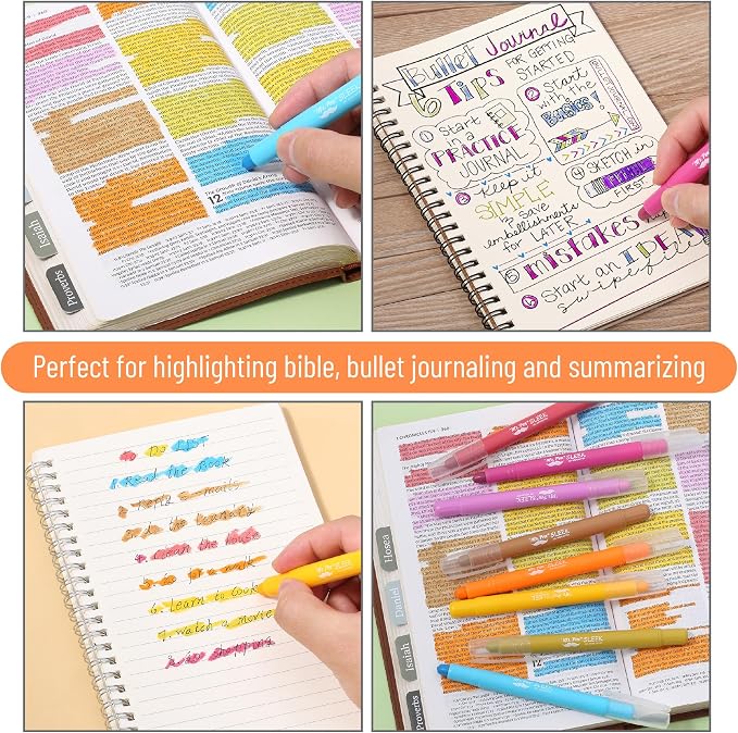 Mr. Pen- No Bleed Gel Highlighters, Dark Sunshine & Smiles, 8 Pack | Bible Highlighters and Pens No Bleed, Bible Markers for Study, Journaling, School Supplies and Accessories