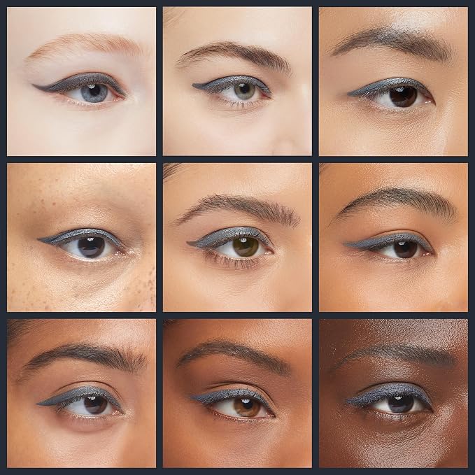 Palladio Wooden Eyeliner Pencil, Thin Pencil Shape, Easy Application, Firm yet Smooth Formula, Perfectly Outlined Eyes, Contour and Line, Long Lasting, Rich Pigment, Midnight Blue