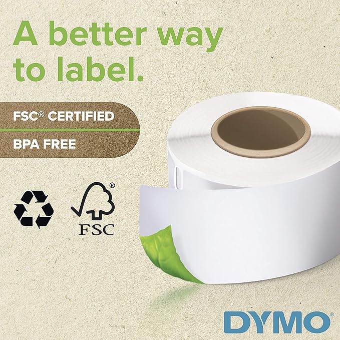 DYMO Authentic LW Non-Adhesive Business Card Labels for LabelWriter Label Printers, White, 2" x 3-1/2", 1 Roll of 300 (Pack of 10)