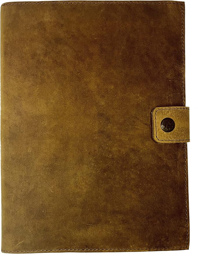 Modest Goods Refillable Leather Journal | Premium Lined A5 Notebook Cover | 200 Ruled Writing Pages | Card Holder Slot | Leather Bound Journals for Men & Women, Best Gift Travel Diary, Cool Planner