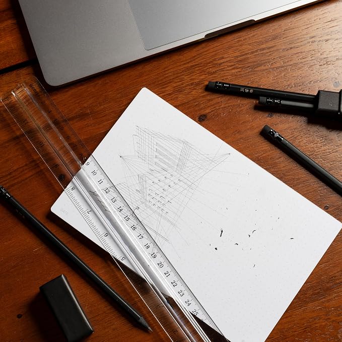 Notsu Dot Grid Desk Notepad, 2 Pack | Tear-Off Landscape Note Pad for Desk, Doubles as Mousepad | Premium Thick Dotted Paper, 50 Sheets, 5.5" x 8.5"