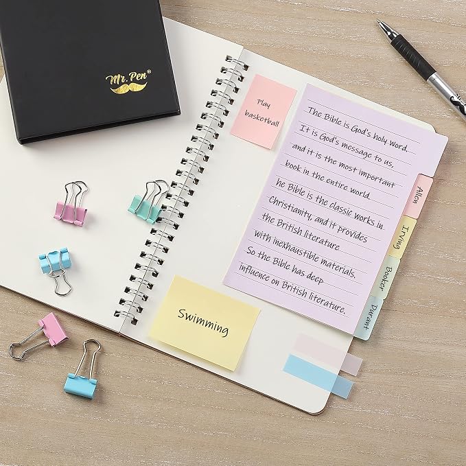 Mr. Pen- Sticky Notes Set, 410 Pack, Ruled | Dotted & Blank Notes with 150 Index Tabs, Divider Sticky Pads for Bible Study, Office, School, Planning