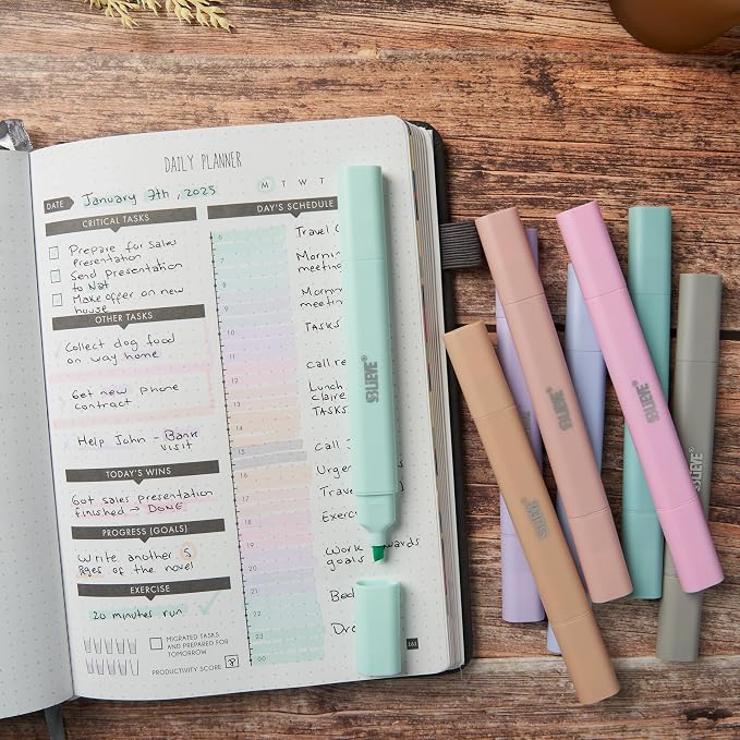BLIEVE Bible Highlighters No Bleed Through, Pastel Colors, Dual Tip, 8 Pack | Aesthetic Cute Highlighters, Chisel Tip & Fine Point For Bible & Journaling, Back To School Supplies